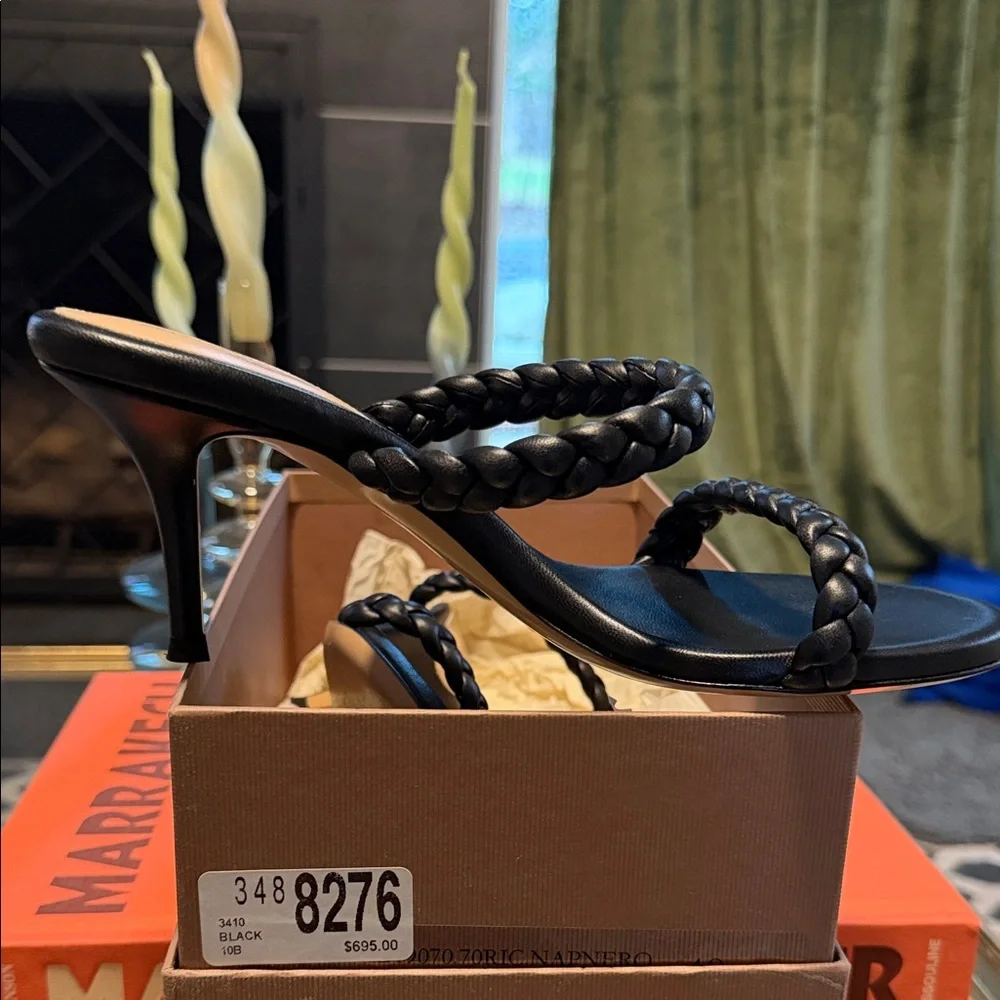 Gianvito Rossi Black Braided Nappa Sandals - Picture 4 of 4